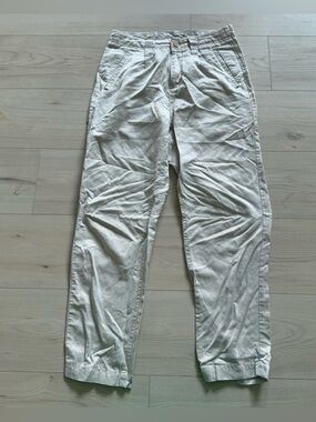 Routine High-Rise Relaxed Trousers in Light Cream